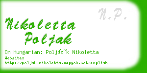 nikoletta poljak business card